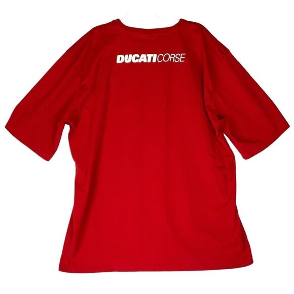 Ducati Corse T-shirt Size 2XL Red Embroidered Patch Emblem Double Sided - Picture 2 of 6